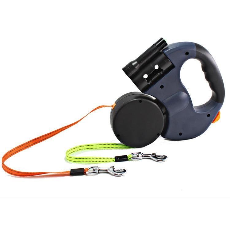 The Ultimate Dual - Headed Pet Leash: Retractable, Rotatable, And Illuminated - Pets Perfect