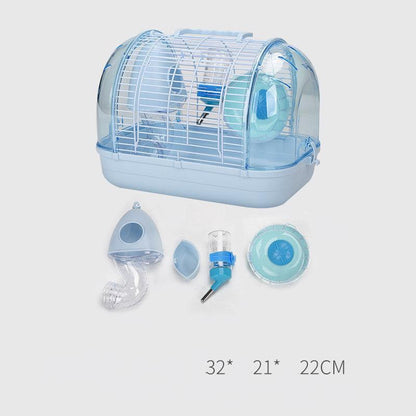 Hamster Cage with Transparent Base & Accessories - Pets Perfect