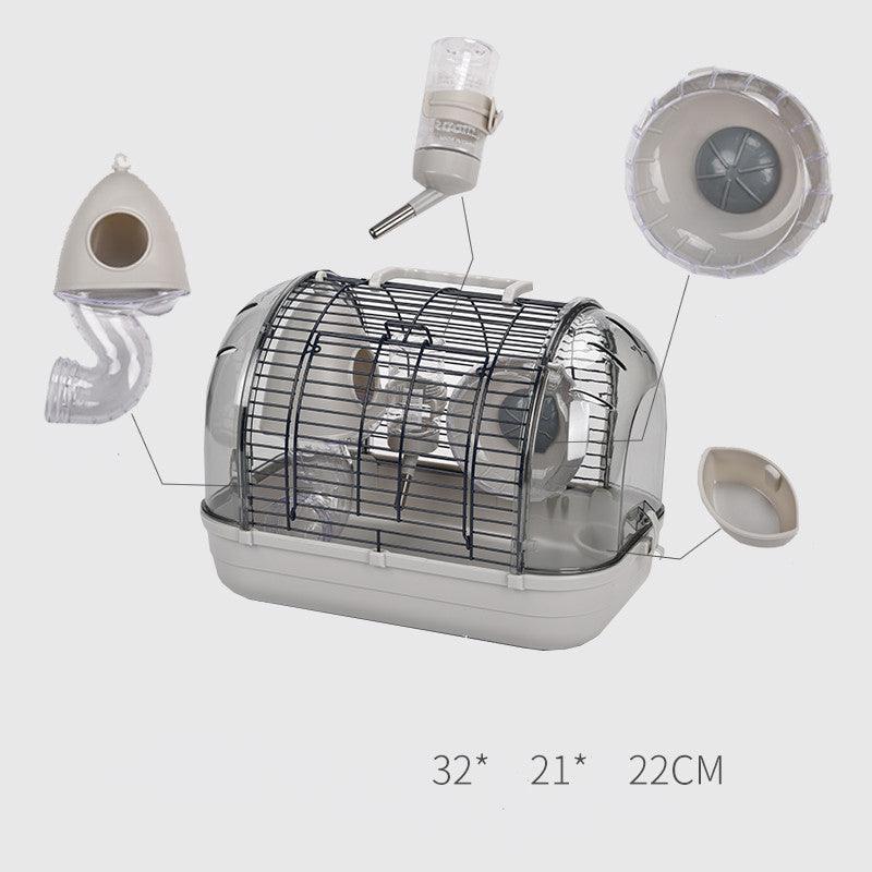 Hamster Cage with Transparent Base & Accessories - Pets Perfect