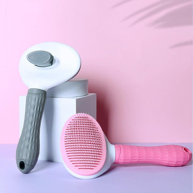 Dog Hugs Cat Self - Cleaning Cat Grooming Comb - Stainless Steel Fine Needle Comb for Cats - Pets Perfect