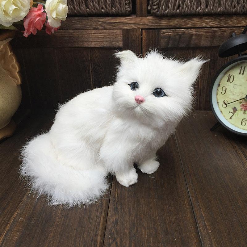 Sleeping Cat Plush Toy Set With Bow Tie And Bell - Realistic Cat Doll For Kids' Gift And Home Decor - Pets Perfect