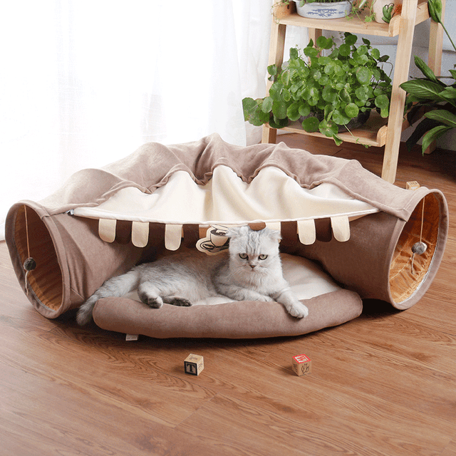 Feline Funhouse Interactive Cat Tunnel - Portable Play Toy For Cats, Rabbits, And Ferrets - Pets Perfect