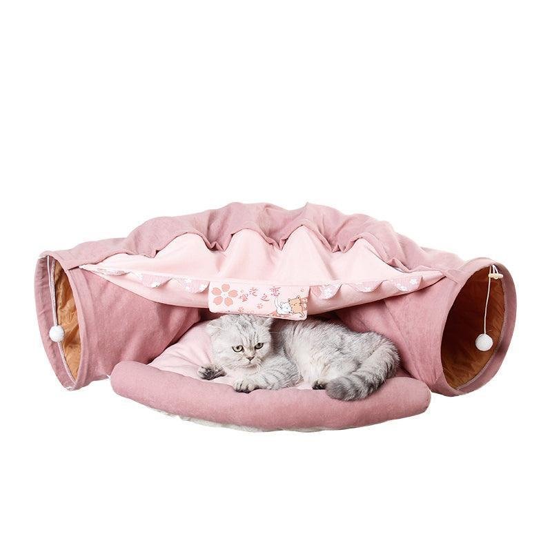Feline Funhouse Interactive Cat Tunnel - Portable Play Toy For Cats, Rabbits, And Ferrets - Pets Perfect