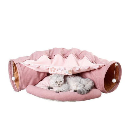 Feline Funhouse Interactive Cat Tunnel - Portable Play Toy For Cats, Rabbits, And Ferrets - Pets Perfect