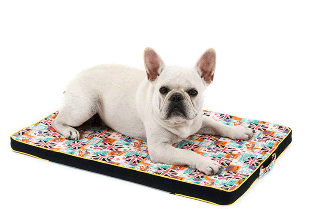 Luxury Printed Canvas Dog Bed - Thick And Comfortable Pet Mattress - Pets Perfect