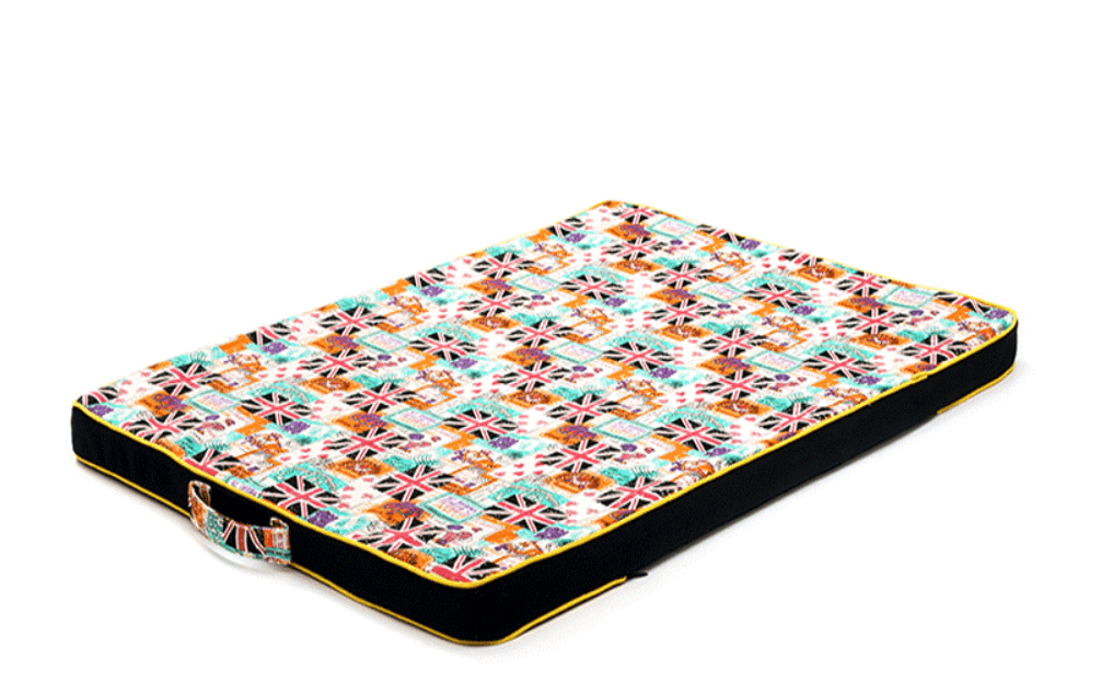 Luxury Printed Canvas Dog Bed - Thick And Comfortable Pet Mattress - Pets Perfect