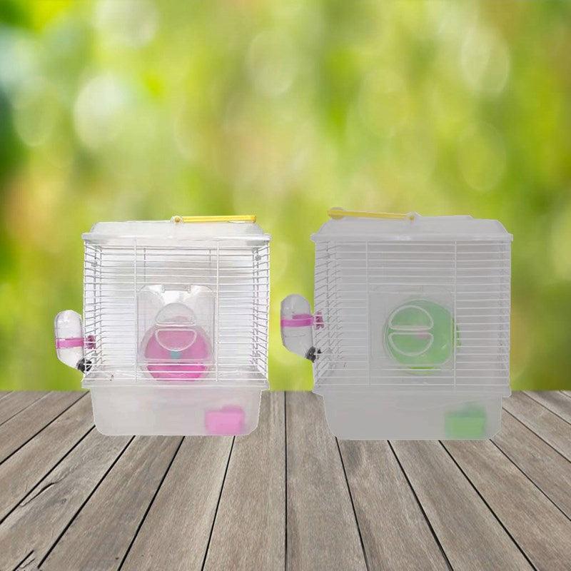 Golden Silk Bear Hamster Palace: Portable Cage With Heightened Plastic Cover And Transparent Crystal Small Garden