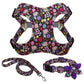 Floral Print Dog Collar Harness Leash Set For Small, Medium, Large Dogs - Stylish Pet Accessories - Pets Perfect