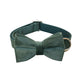 Luxurious Emerald Velvet Dog Collar and Leash Set - Elegant Wool Collar with Bow - Pets Perfect