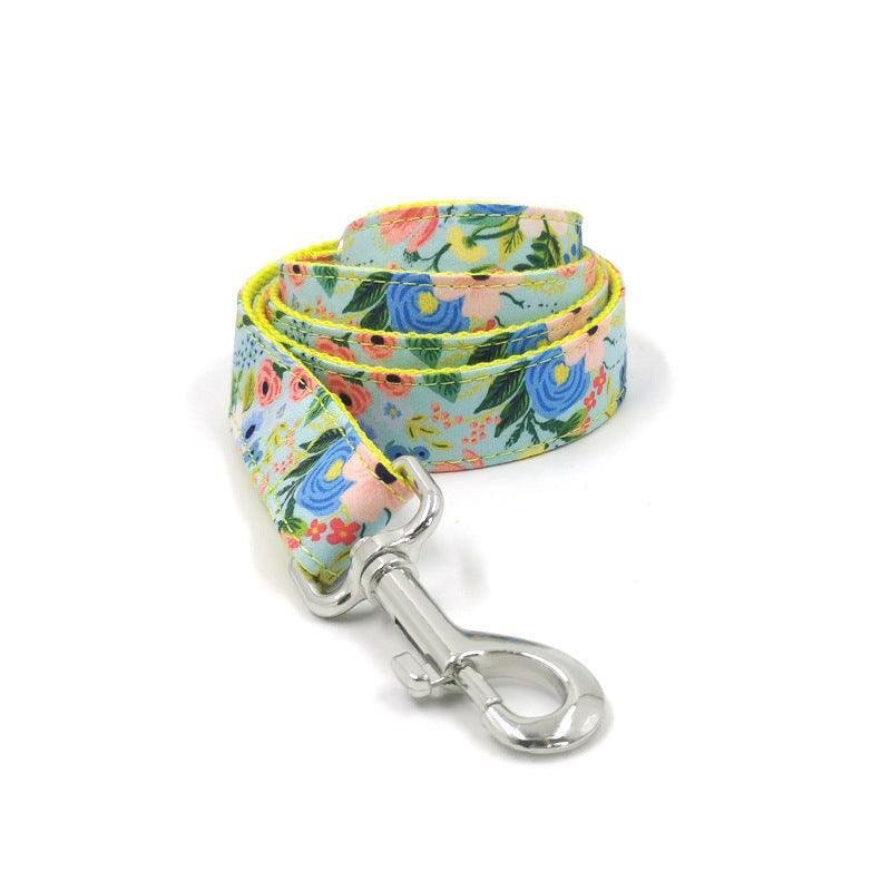 Premium Garden Collection Dog Leash and Collar Set - Yellow Midsummer Garden Design - Pets Perfect