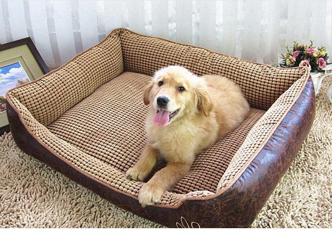 Luxury Suede Dog Bed Set With Free Bone, Blanket, And Summer Mat - Pets Perfect
