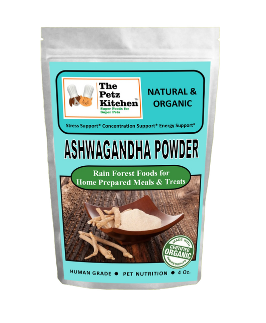 Ashwagandha Powder - Stress, Concentration & Energy Support* The Petz Kitchen Dogs Cats - Pets Perfect