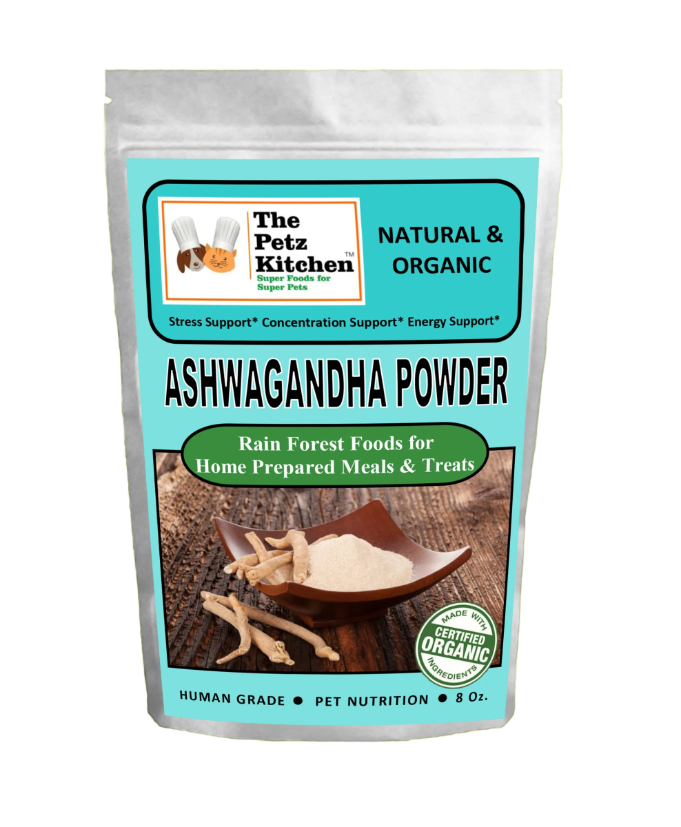 Ashwagandha Powder - Stress, Concentration & Energy Support* The Petz Kitchen Dogs Cats - Pets Perfect
