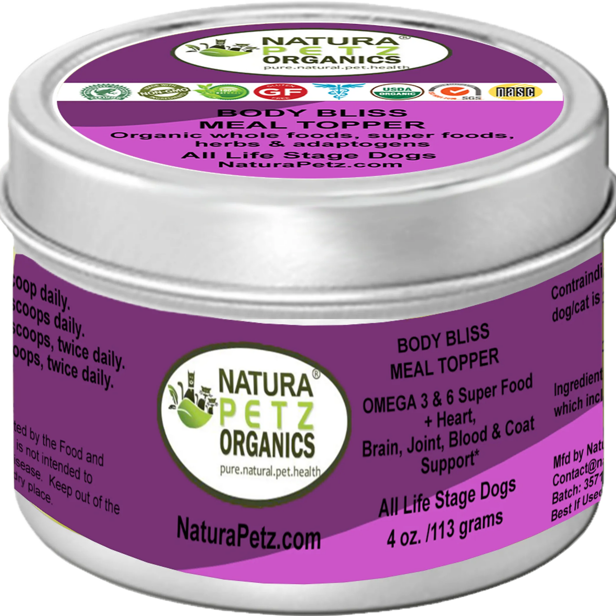 Body Bliss Meal Topper- Omega 3 & 6 Super Food + Heart, Brain Joint, Blood & Coat Support*