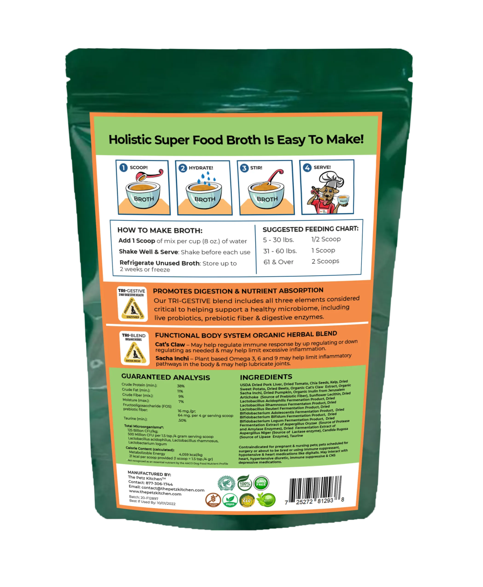 Super Food Immune Support* Base Broth - The Petz Kitchen Dogs & Cats - Pets Perfect