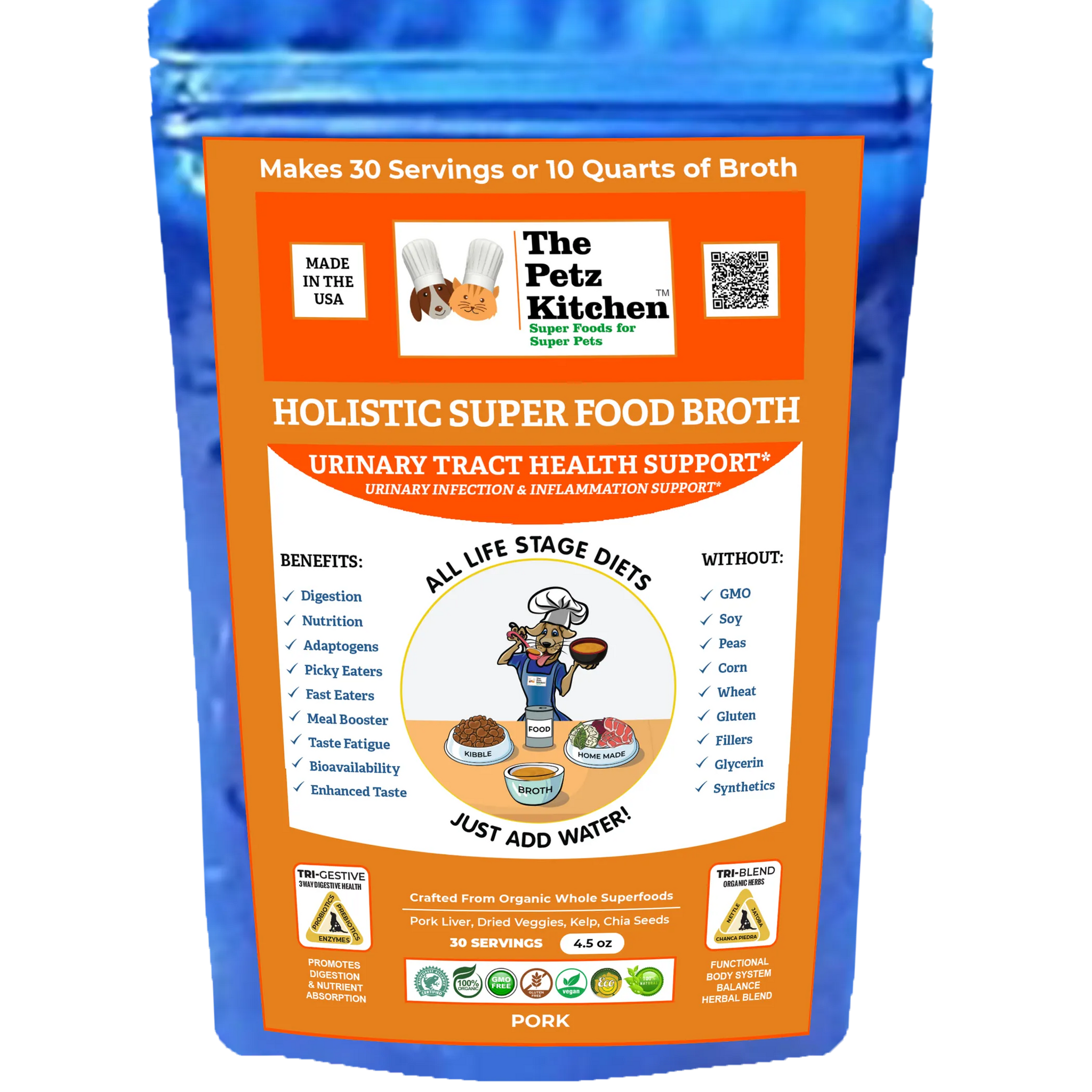 Super Food Broth Urinary Tract Health Support* The Petz Kitchen Dogs Cats