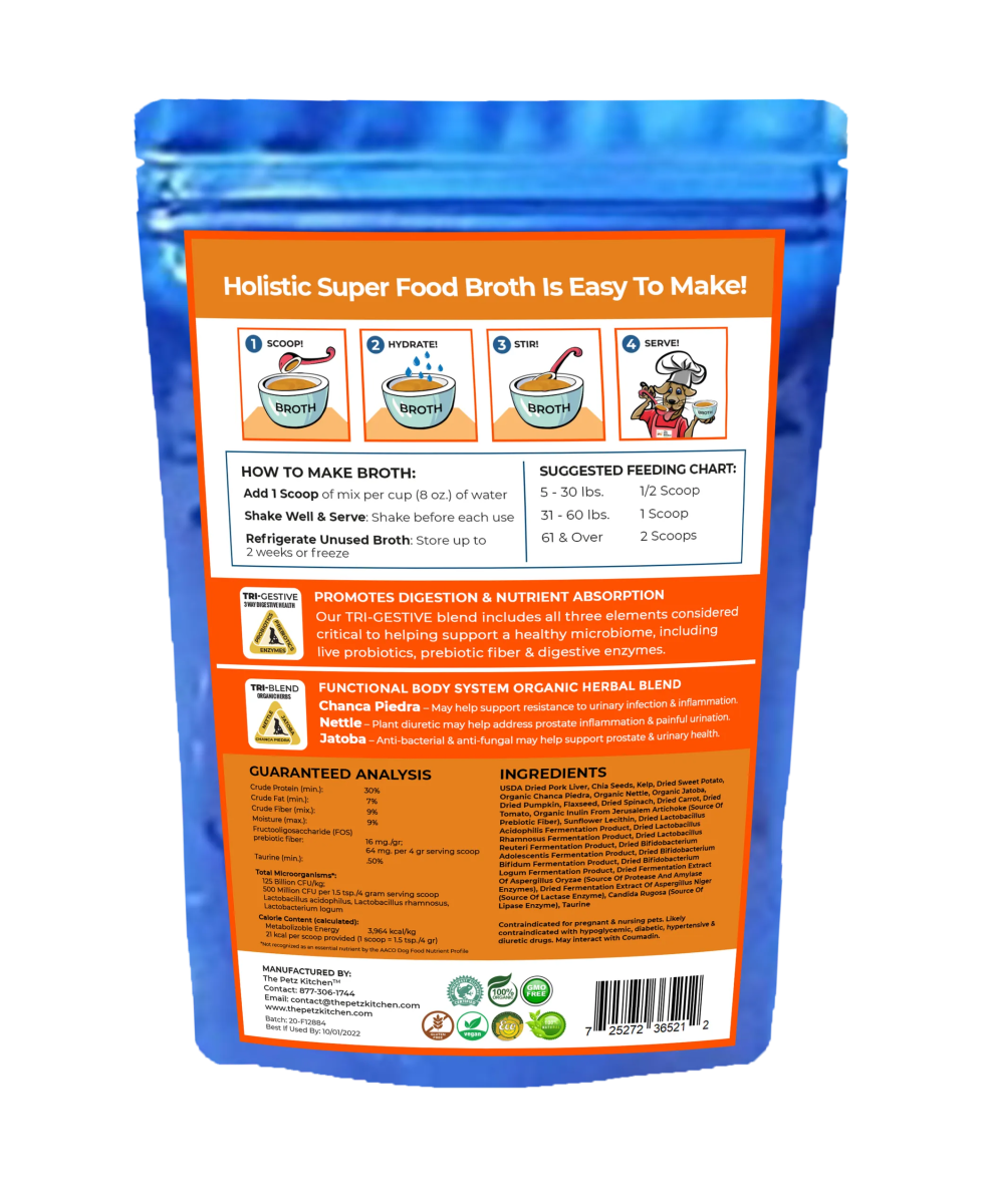 Super Food Broth Urinary Tract Health Support* The Petz Kitchen Dogs Cats - Pets Perfect