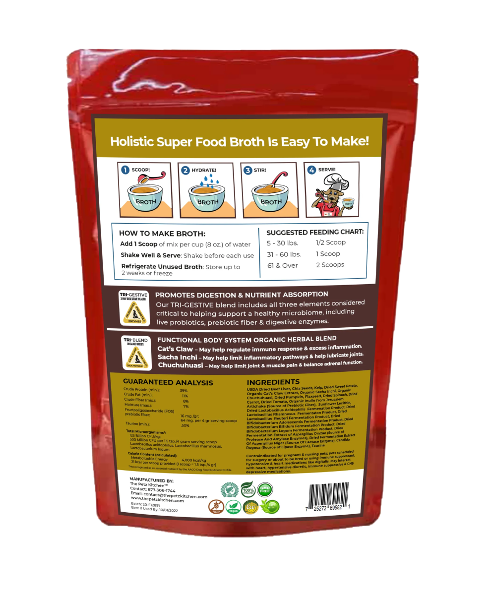Super Food Broth Joint & Active Body Support* The Petz Kitchen Dogs & Cats* - Pets Perfect