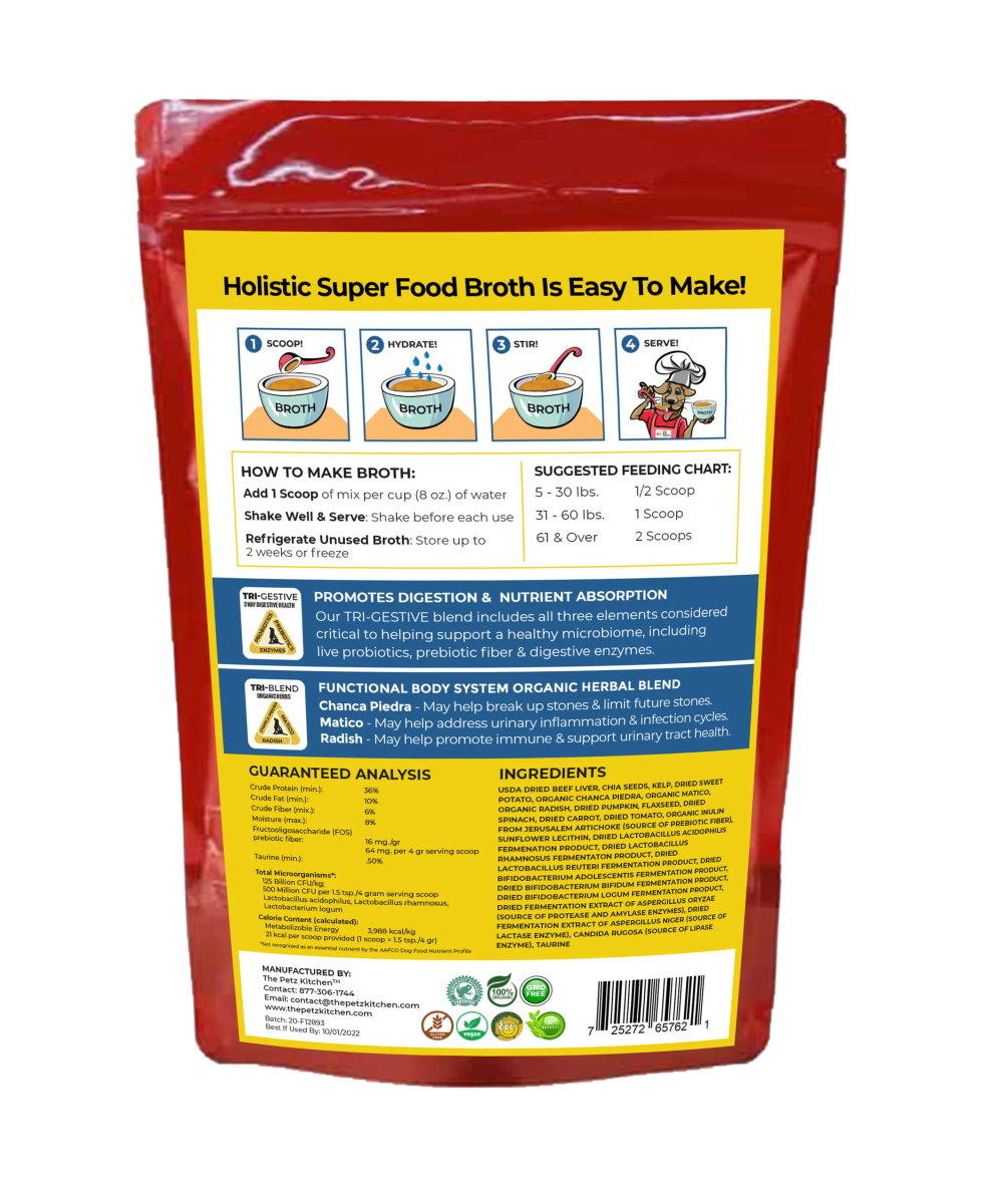 Super Food Broth Stone Breaker Support* The Petz Kitchen Dogs & Cats - Pets Perfect