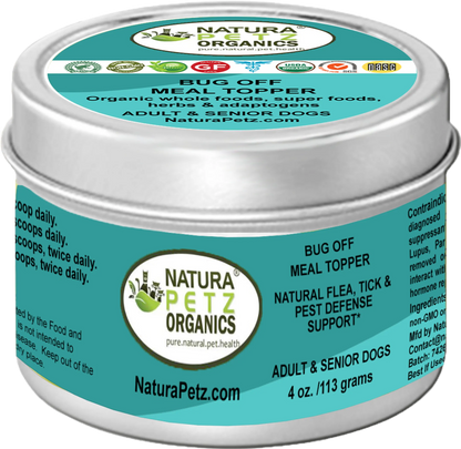 The Petz Kitchen Bug Off Natural Defense Meal Topper - Flea, Tick & Pest Defense for Dogs & Cats