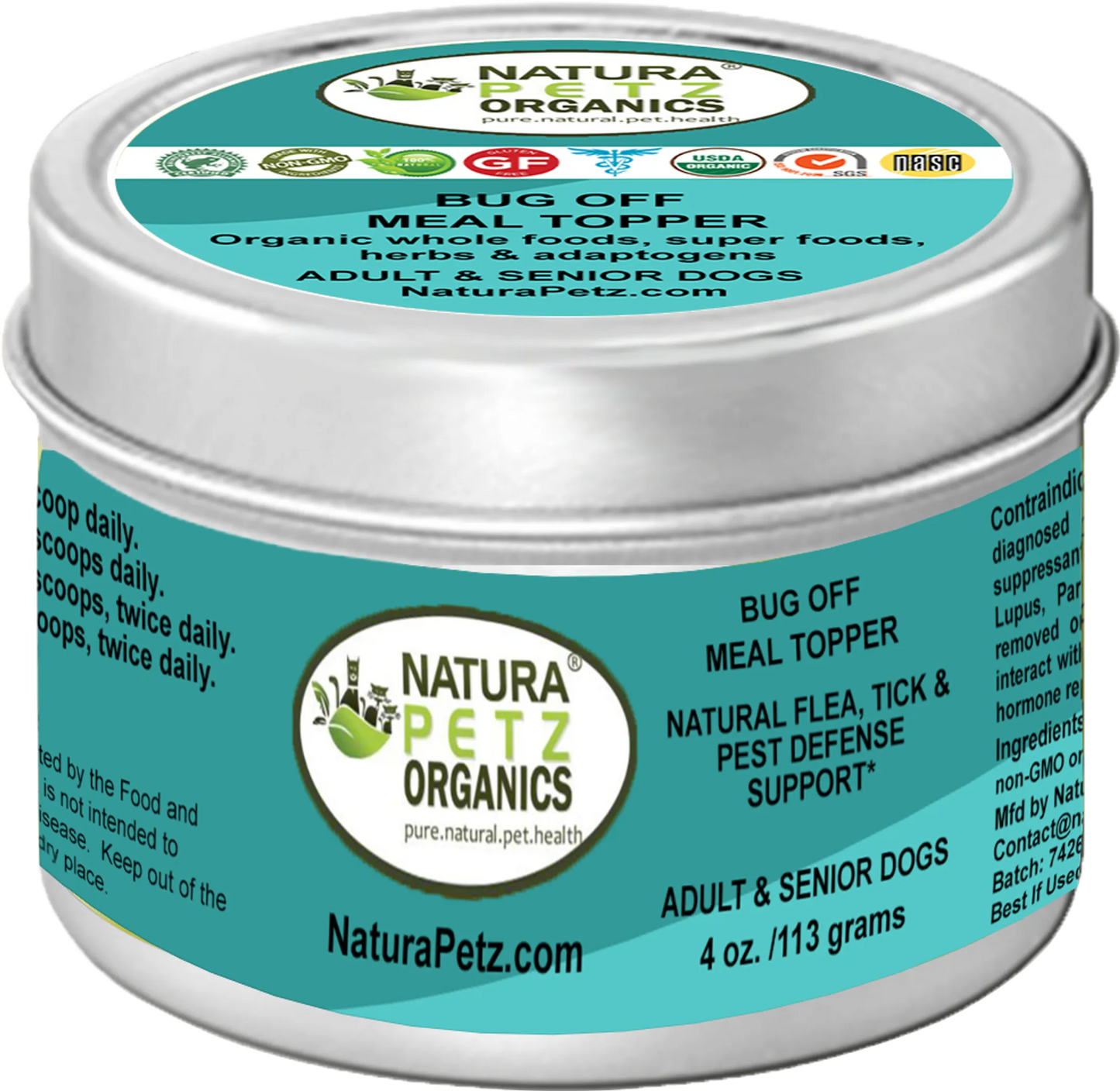 The Petz Kitchen Bug Off Natural Defense Meal Topper - Flea, Tick & Pest Defense for Dogs & Cats