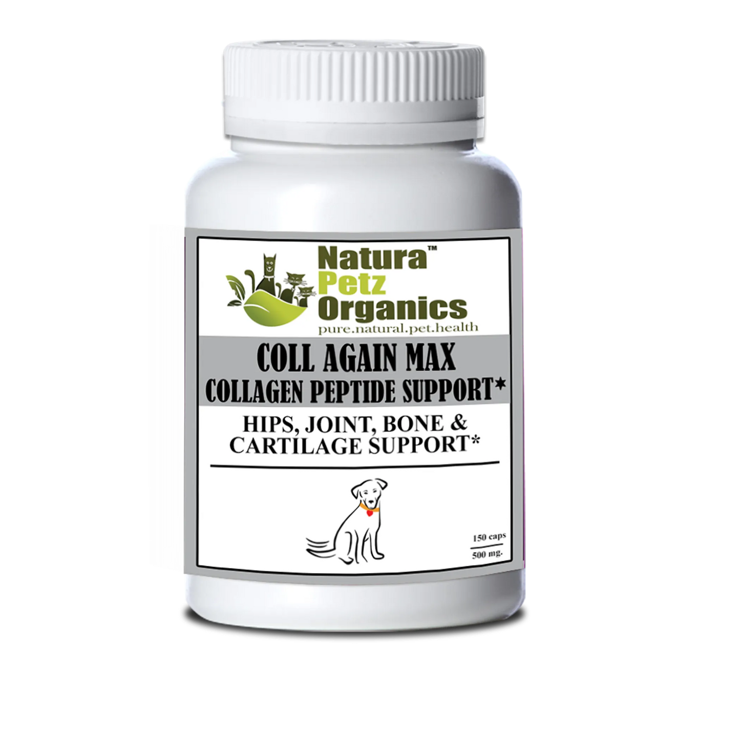 The Petz Kitchen Coll Again Max Collagen Peptide Support Capsules - Hip, Joint, Bone & Cartilage Support for Dogs & Cats