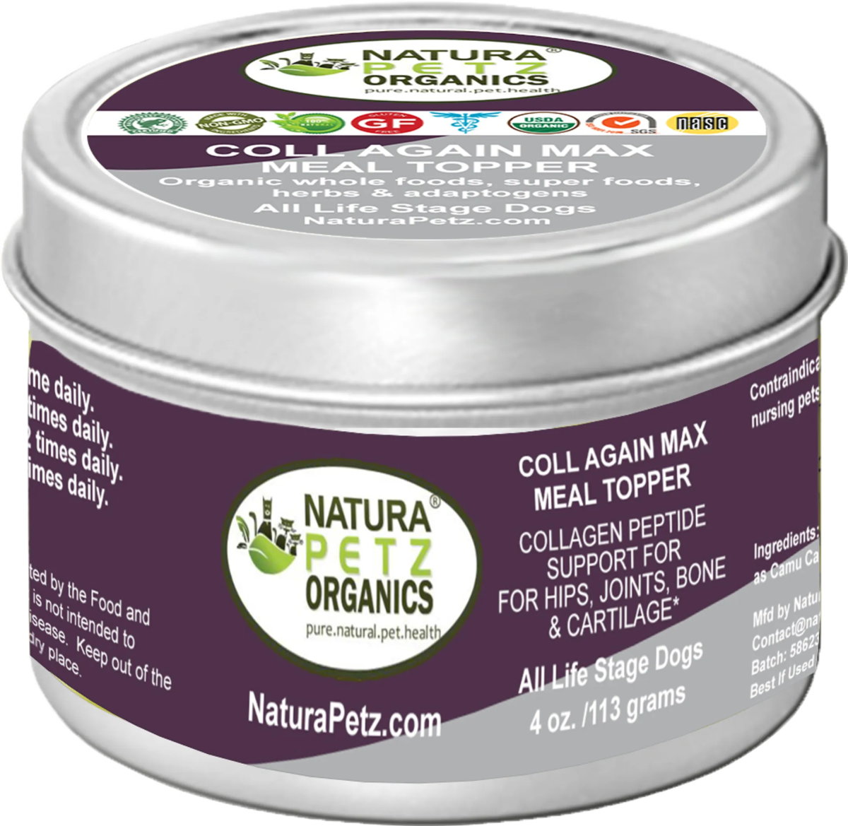 Coll Again Max Collagen Peptide Support Meal Topper* Hips, Joint, Bone & Cartilage Support* Dogs & Cats* - Pets Perfect