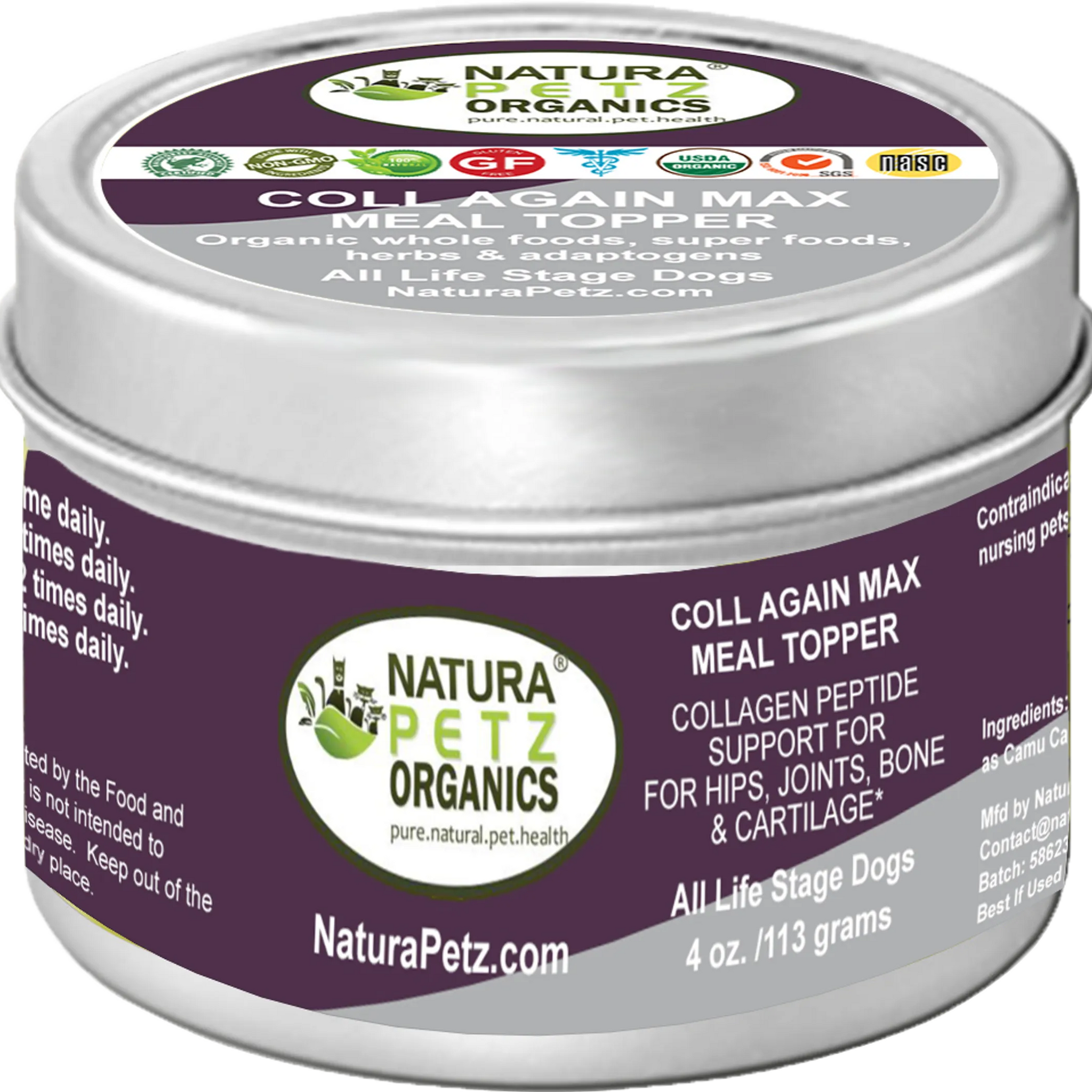 Coll Again Max Collagen Peptide Support Meal Topper* Hips, Joint, Bone & Cartilage Support* Dogs & Cats*