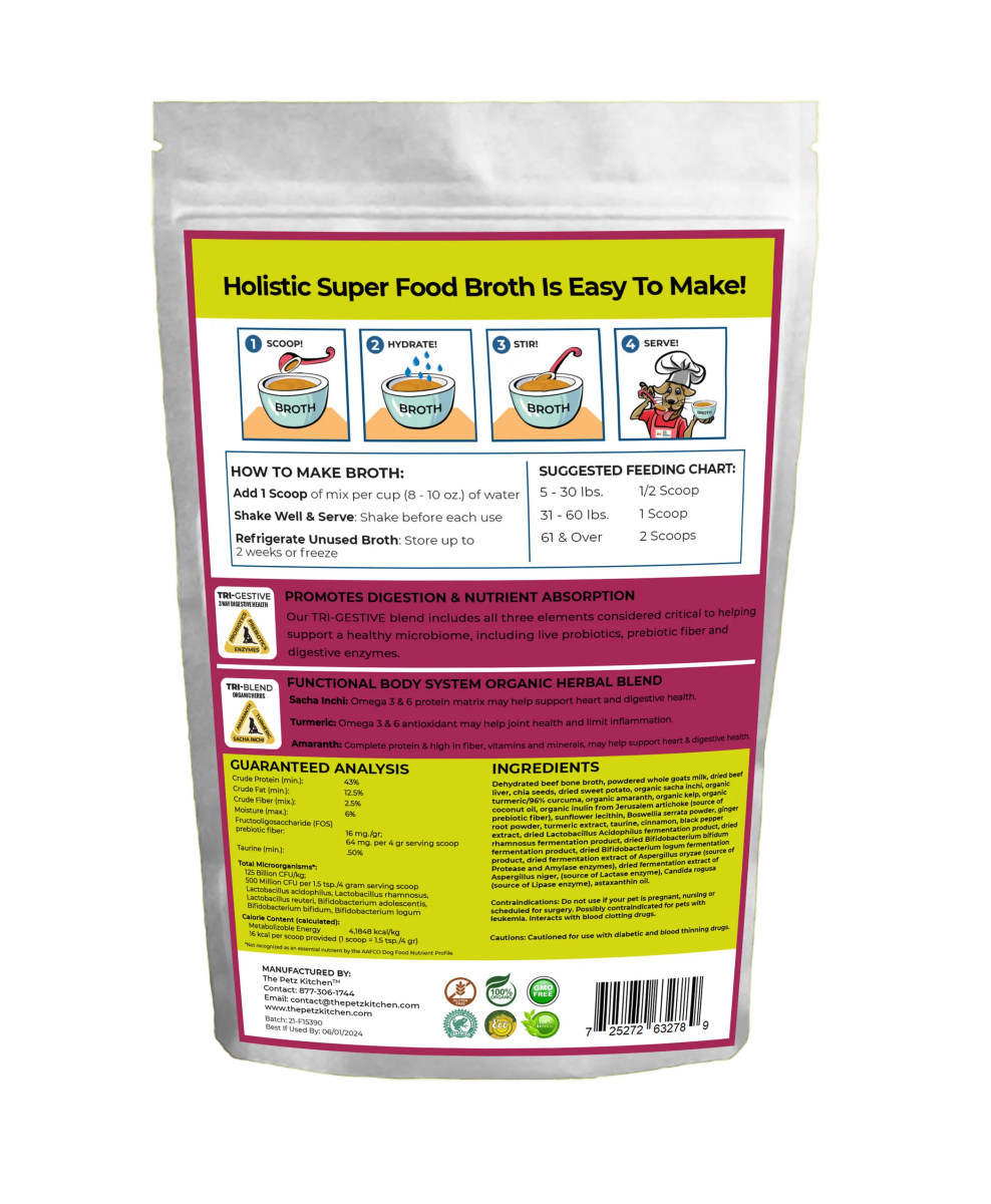 Goats Milk + Bone Broth Base Max* Joint, Skin & Coat Support Broth* The Petz Kitchen Dog & Cat - Pets Perfect