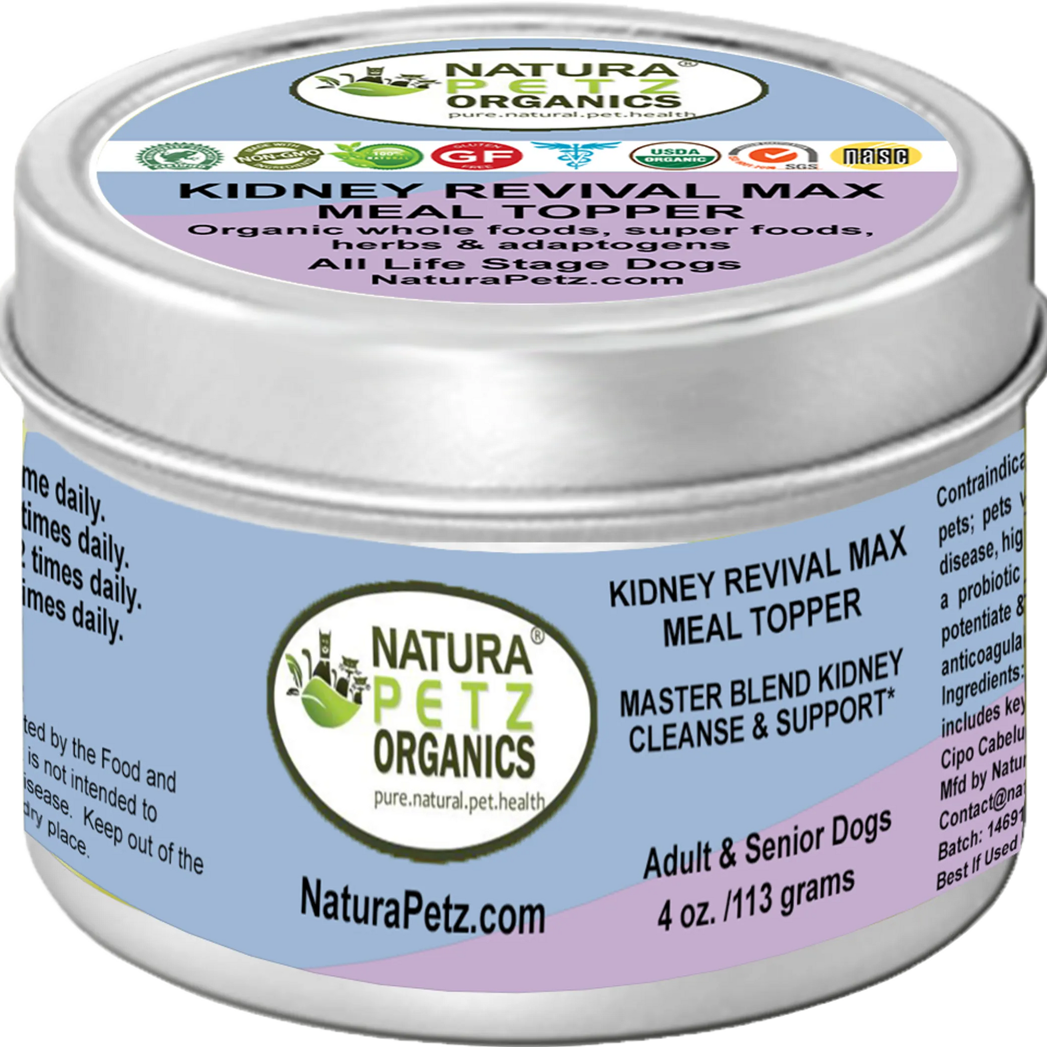 Kidney Revival Max Meal Topper* Master Blend Kidney Cleanse & Support* Adult And Senior Dogs & Cats*