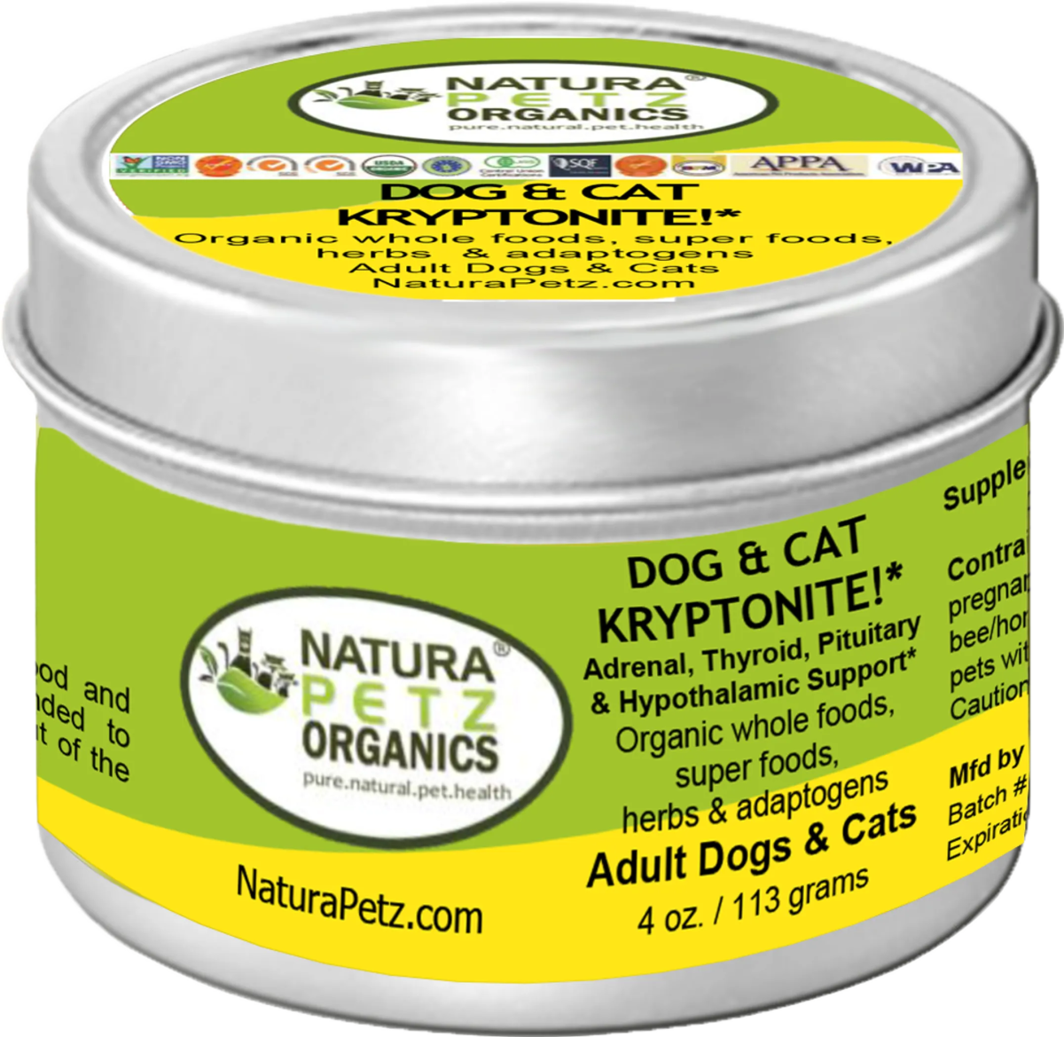 Dog And Cat Kryptonite Meal Topper - Adrenal, Thyroid, Pituitary & Hypothalamic Support* - Pets Perfect