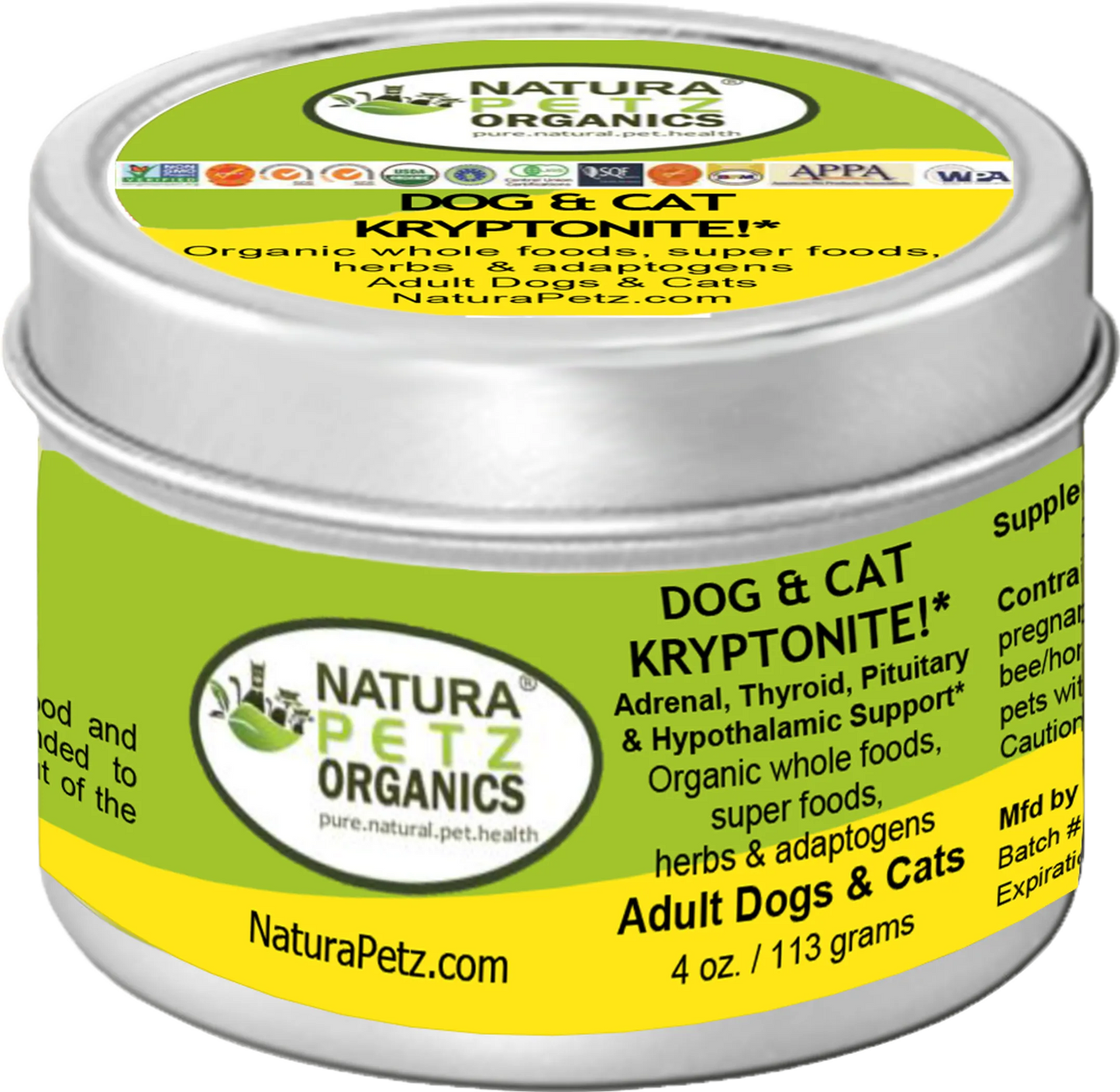 The Petz Kitchen Dog & Cat Kryptonite Meal Topper - Adrenal, Thyroid & Endocrine Support for Dogs & Cats