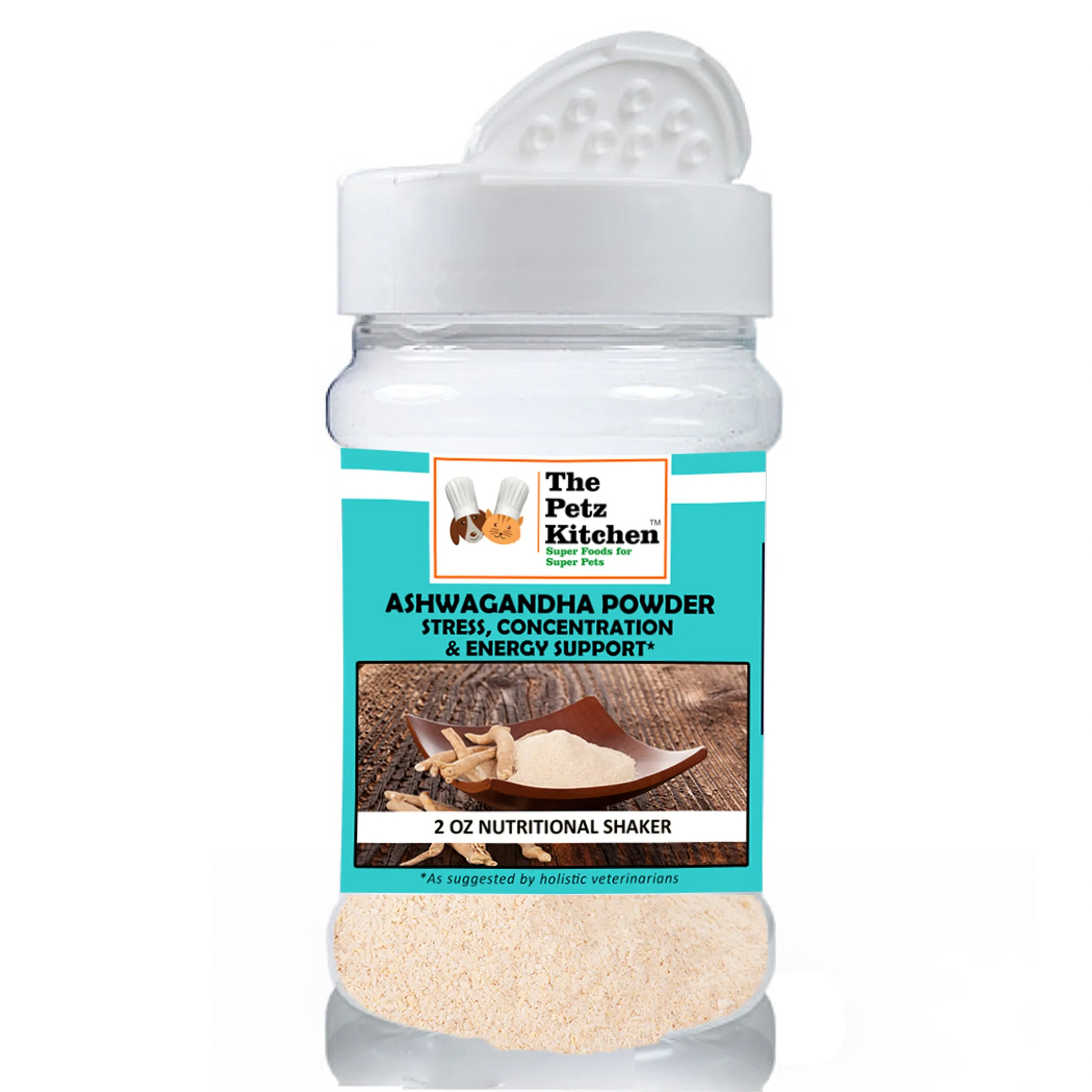 Ashwagandha Powder - Stress, Concentration & Energy Support*  The Petz Kitchen Dogs Cats