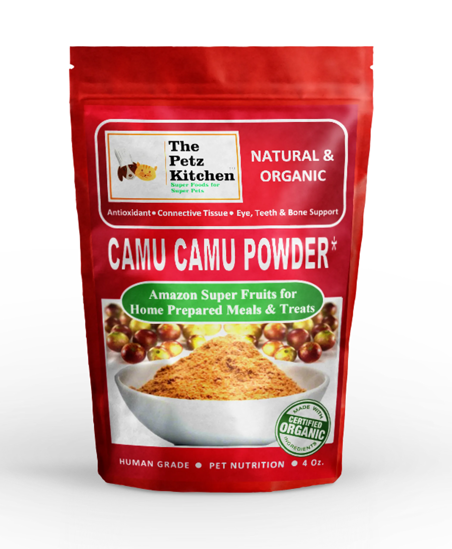 The Petz Kitchen Camu Camu Organic Extract - Dog Supplement for Joint, Bone, Eye and Immune Support