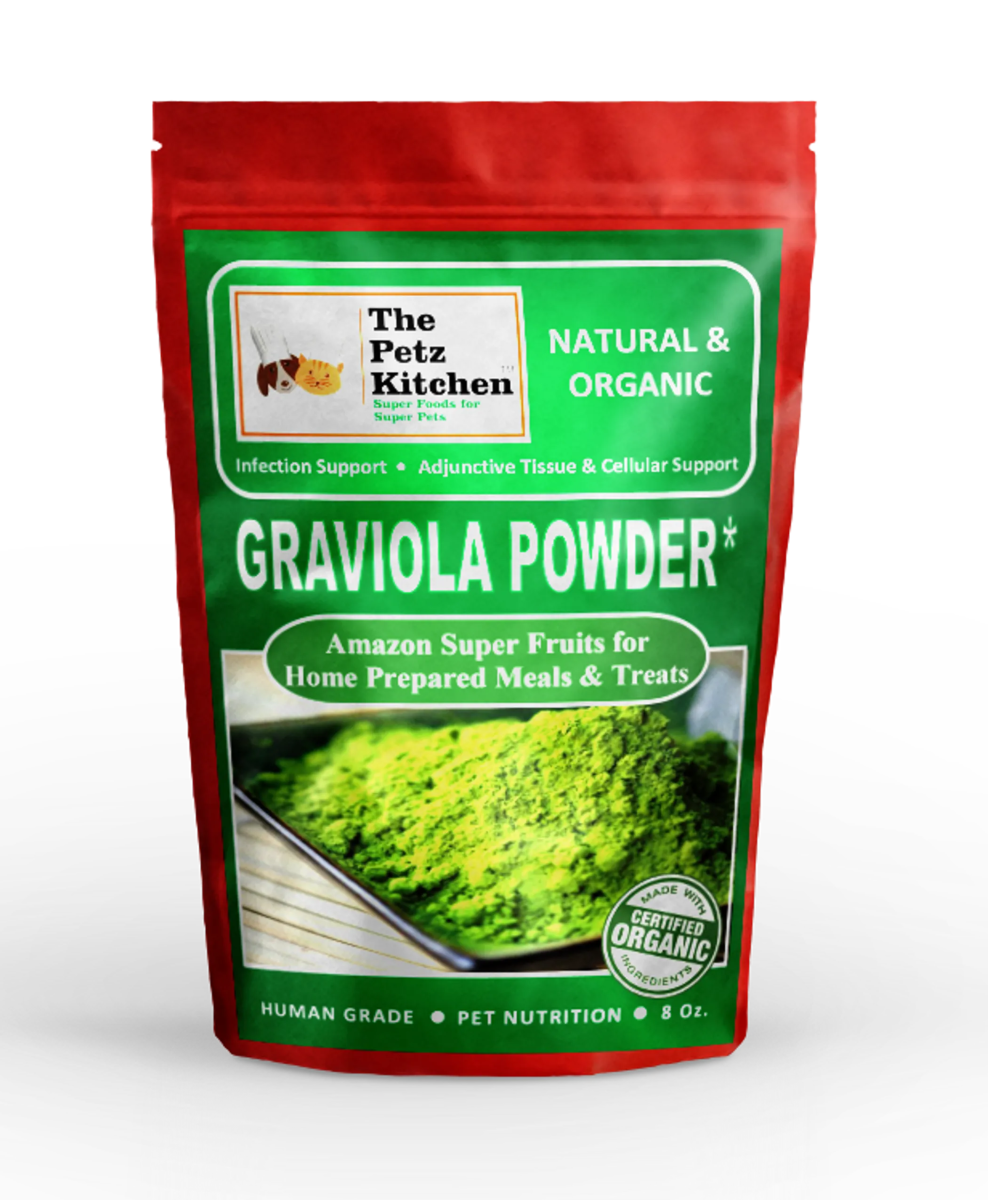 Graviola Leaf & Stem Powder - Infection, Adjunctive Tissue & Cellular Support* - The Petz Kitchen - Organic Human Grade Ingredients For Home Prepared Meals & Treats - Pets Perfect