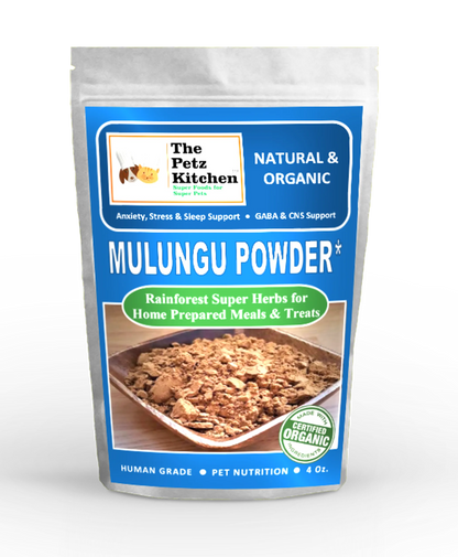 The Petz Kitchen Mulungu Powder - Organic Human Grade Ingredient for Home Prepared Pet Meals - 4oz
