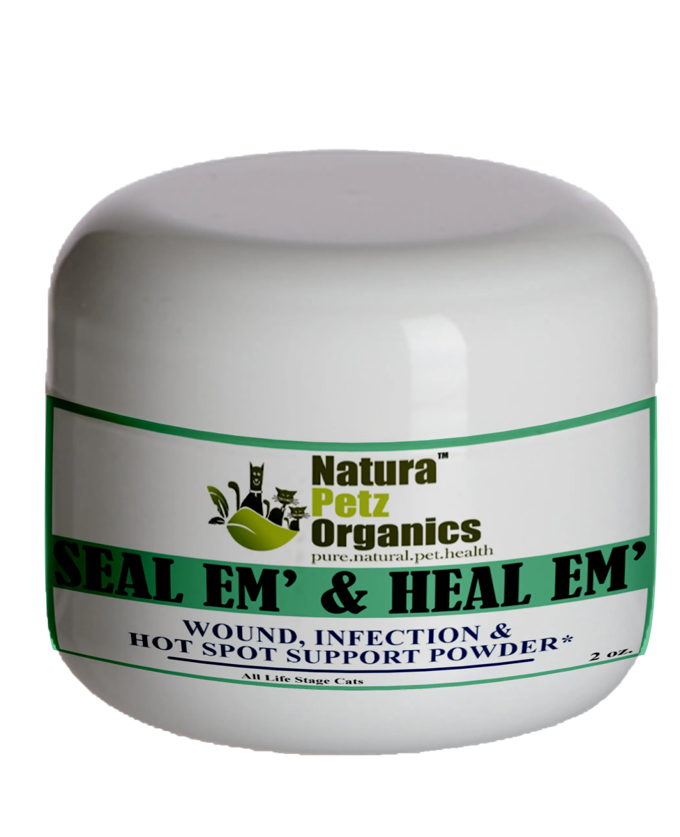 Seal Em And Heal Em Powder Dog, Cat & Small Animal* Wound, Infection & Hot Spot Support* - Pets Perfect