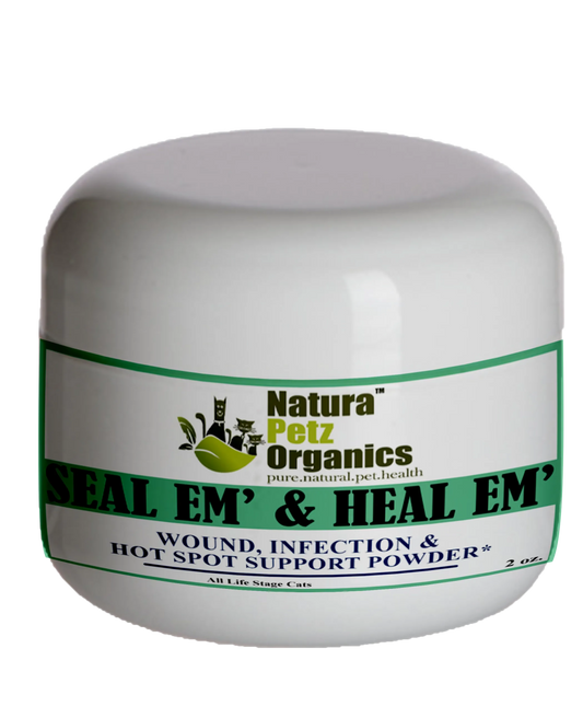 Seal Em And Heal Em Powder Dog, Cat & Small Animal* Wound, Infection & Hot Spot Support* - Pets Perfect