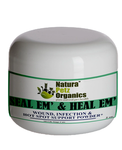 Seal Em And Heal Em Powder Dog, Cat & Small Animal* Wound, Infection & Hot Spot Support* - Pets Perfect