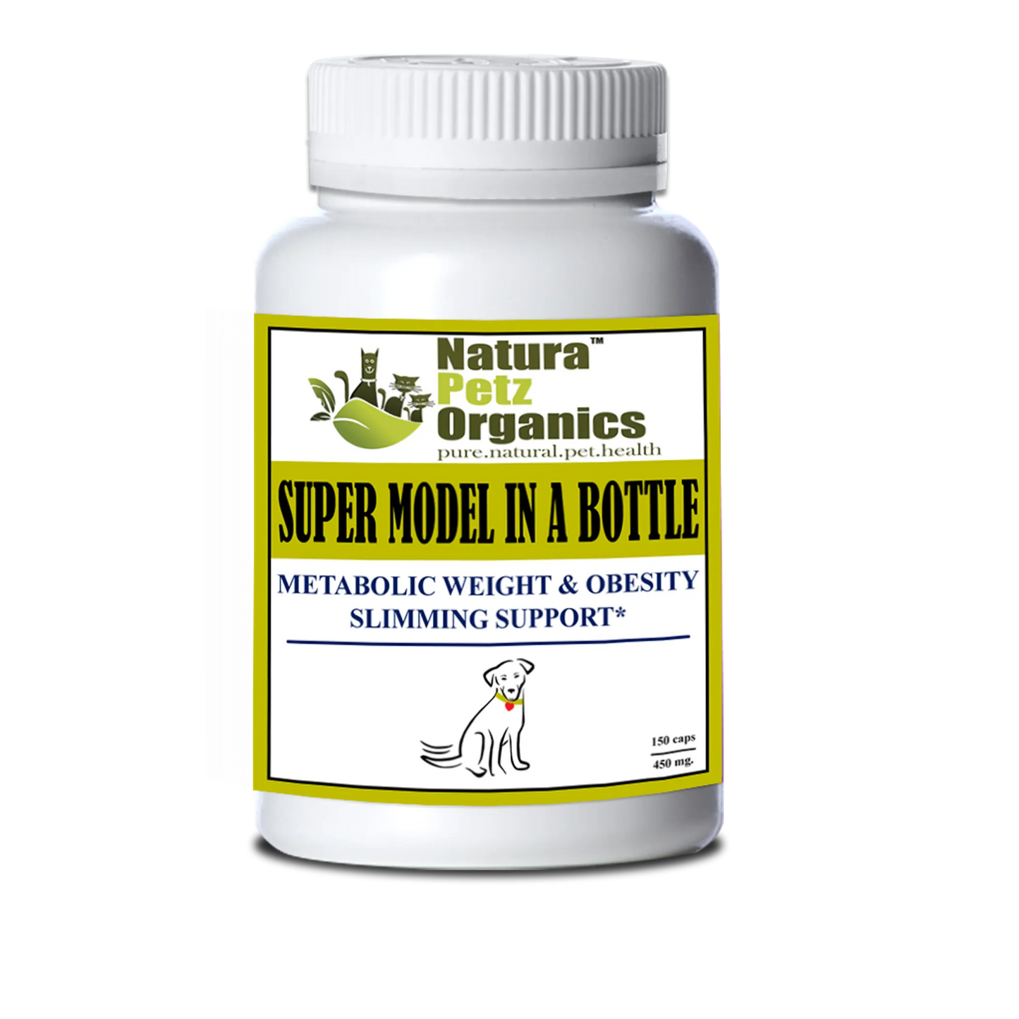 Super Model In A Bottle - Healthy Weight & Metabolic Support for Adult & Senior Dogs | Turkey Flavor | 150 Capsules