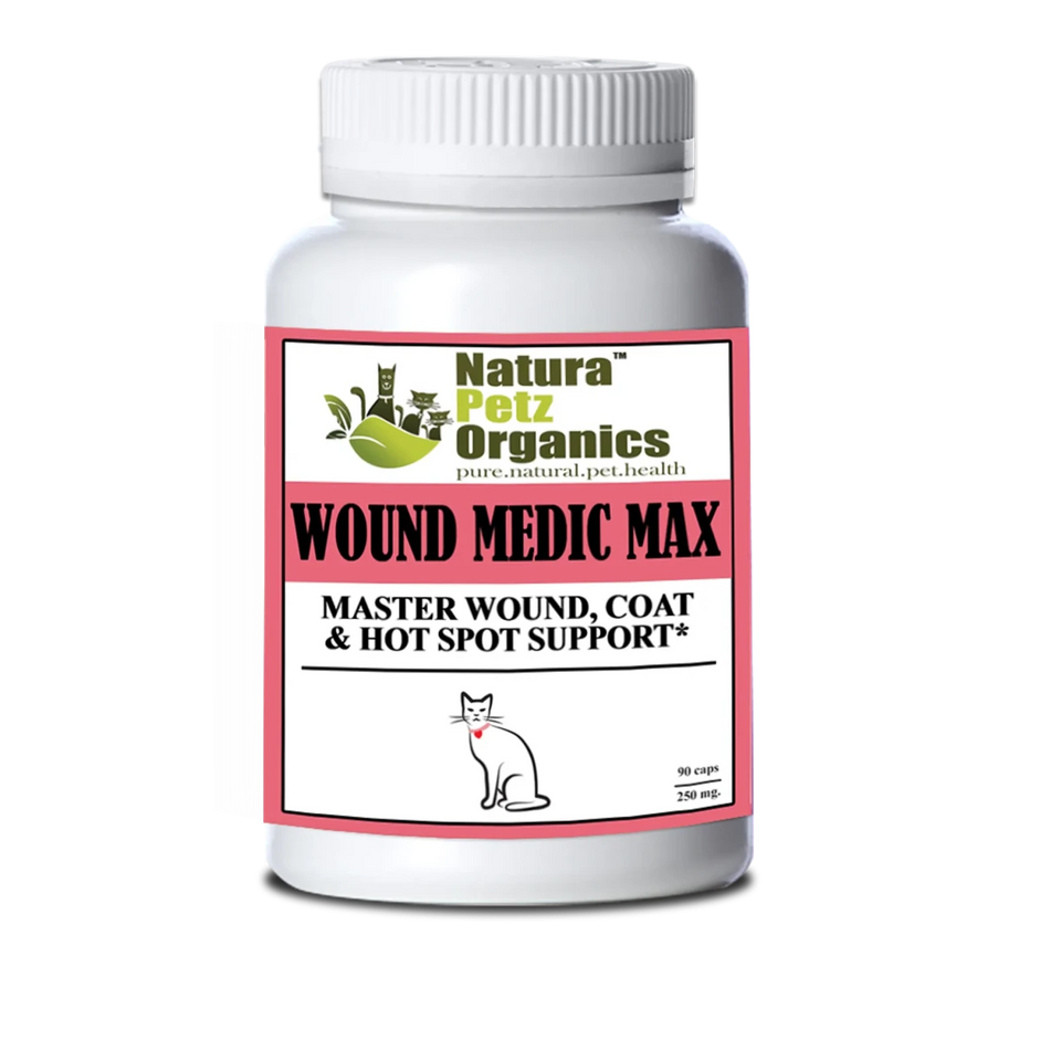 Wound Medic Max Caps* Master Wound, Skin & Coat Support For Dogs &, CAT 150 CAPS - 250 MG/1, view 4