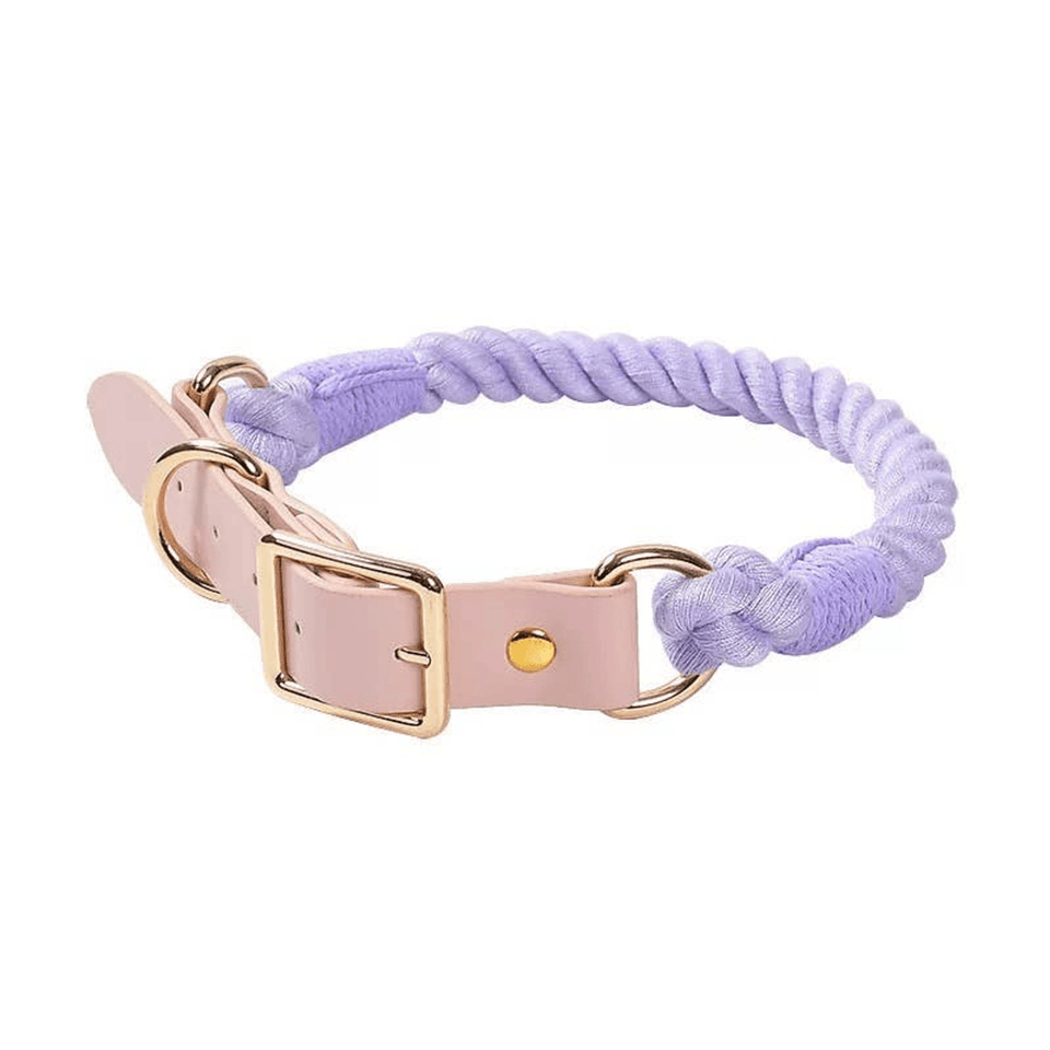 Luxe Royal Leather Dog Collar with Durable Brass O-Ring, Classic Rainbow, view 55