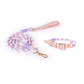 Luxe Royal Pink Leather Dog Rope Leash and Collar Set - Pets Perfect