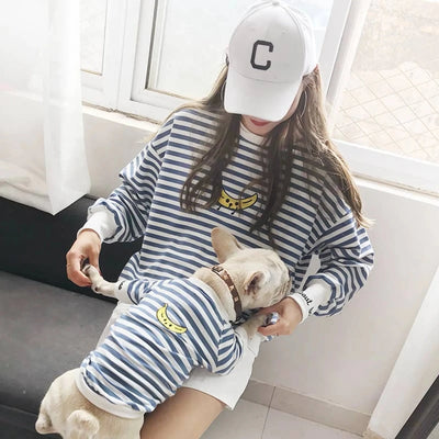 Stripe Style Matching Pet and Owner Cardigan Sweater Set - Pets Perfect