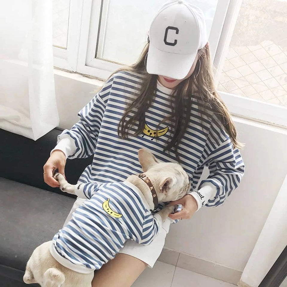 Stripe Style Matching Pet and Owner Cardigan Sweater Set - Pets Perfect