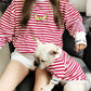 Stripe Style Matching Pet and Owner Cardigan Sweater Set