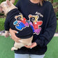 Teddy Bear Matching Pet & Owner Clothing Set - Heart Print Terry Cardigan Sweater