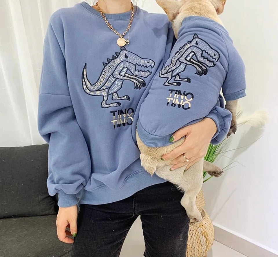 Dinosaur Love Matching Pet and Owner Cardigan Sweater Set - Pets Perfect