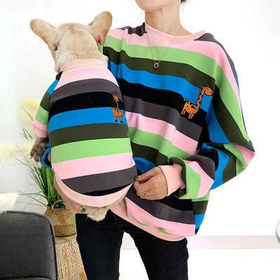 Giraffe Stripe Matching Pet and Owner Cardigan Sweater Set - Pets Perfect