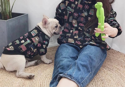 Animal Pattern Matching Pet and Owner Cardigan Sweater Set - Pets Perfect
